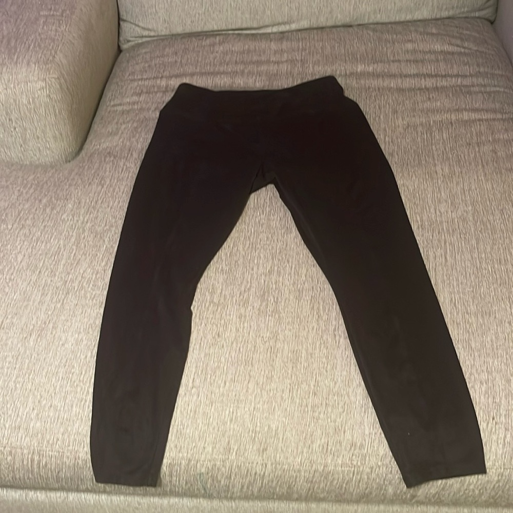 Black suede Vera Wang leggings